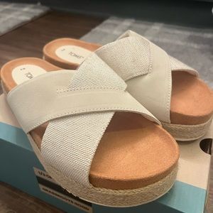 Cream color TOMS sandals